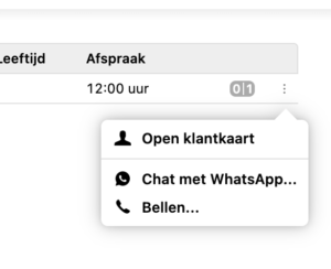 chat WatsApp/ bellen