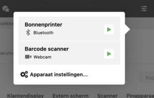 Bluetooth bonnenprinter selecteren in de browserversie van Salonhub